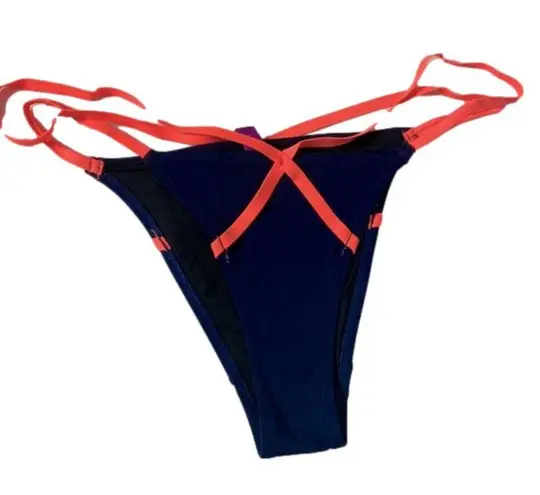 Agent Provocateur NWT L’agent navy blue orange strappy bikini bottoms sexy