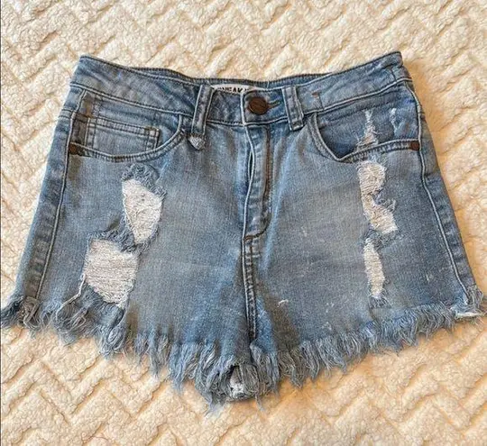 Sneak Peek Distressed Jean Shorts Size S Blue