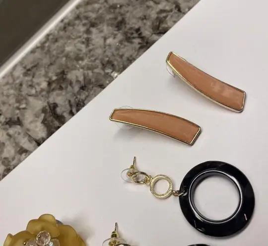 Lot Of 5 Costume Statement Earrings Pierced Dangle / Stud Mix