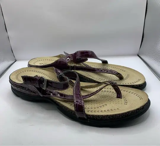 Ecco  Purple Croc Embossed Patent Leather Strappy Sandals Women's 42 US 11.5