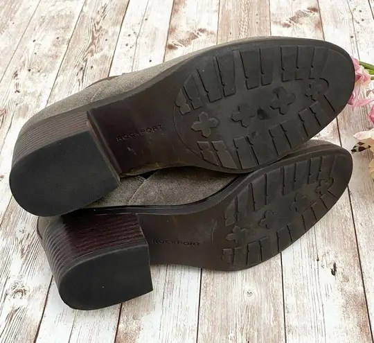 Rockport Danii Chelsea Bootie Stone Suede Ankle Boots Size 7