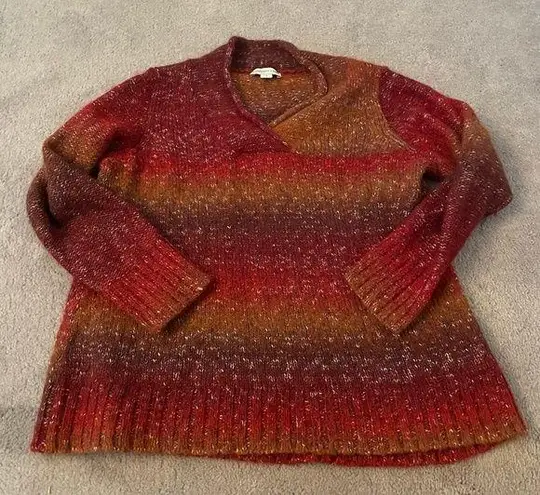 Coldwater Creek Fall ombré striped cowl neck type sweater