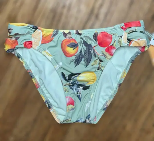 Kona Sol Womens Small Double Tab Medium Coverage Hipster Bikini Bottom Beachwear