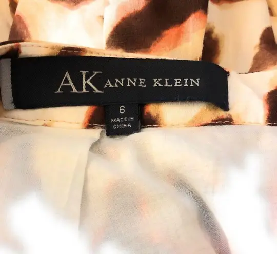 Anne Klein AK  Animal Print Silk Blend Skirt