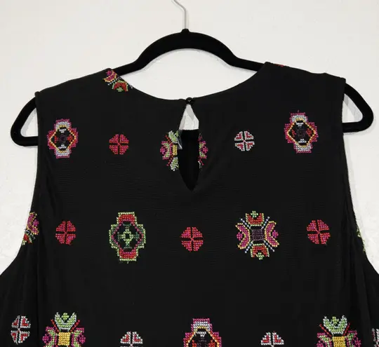 Desigual NWT Black Embroidered Shift Dress Size 46 / 12 US
