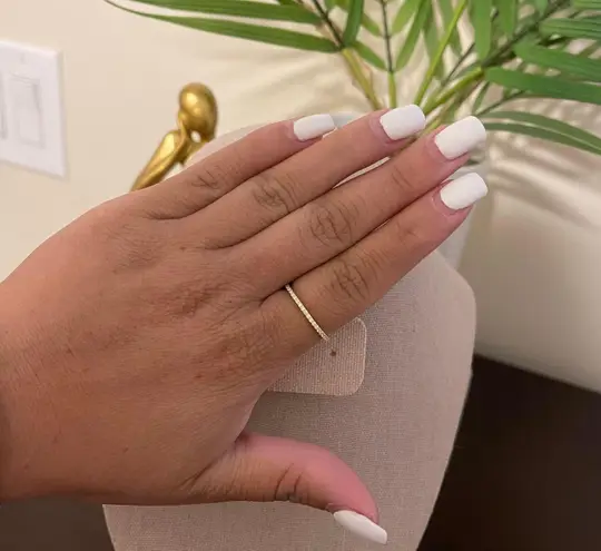 Sterling Silver SIZE 6 Gold 925 Simulated Diamond Stackable Ring Eternity Band