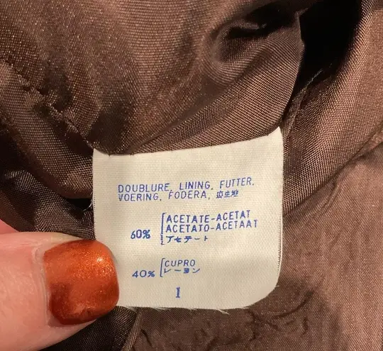 Vintage Lolita Lempicka Couture Vintage Brown Wool Military Suit Jacket Blazer Size 10