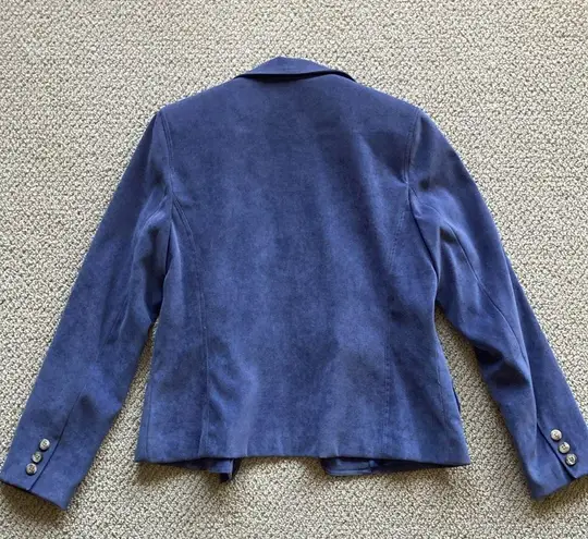 Orvis Vintage 1970s Blue Suede Style Women’s Blazer Textured Like New Size 6