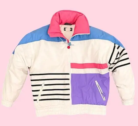 Vintage Mistral Puffer Coat Ski Jacket M Medium Pink