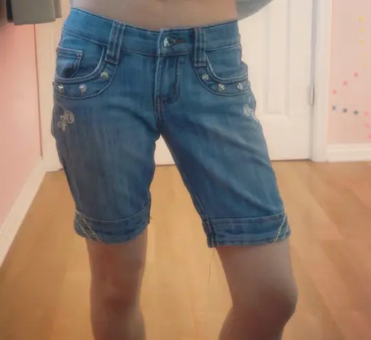 Low Waisted Y2k Denim Shorts◡̈ Blue Size XS