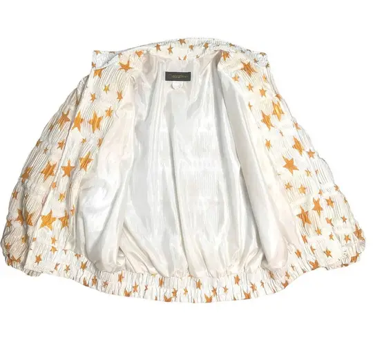 Russell VTG  Imports Open Front Full Zip Stars Windbreaker Jacket White Gold XL