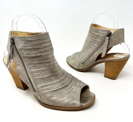 Paul Green  Cayenne Peep Toe High Heel Sandals Metallic Gray Size US 7