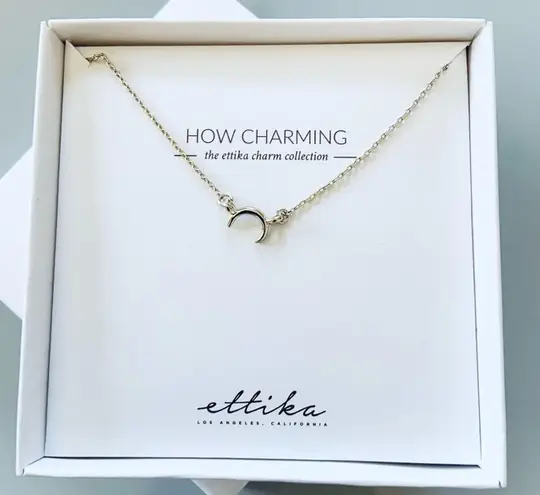 Ettika Silver Chain Delicate Necklace Moon Thin Design Jewelry NEW IN BOX