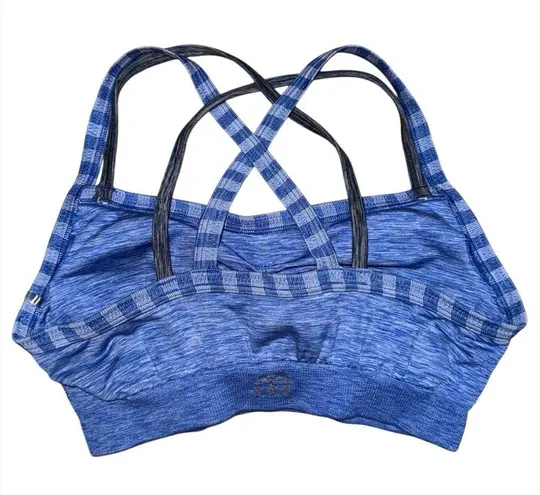 Calia by Carrie Underwood Strappy Sports Bra Blue Gray Padded Size Small Workout