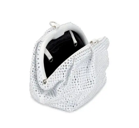 olga berg Charley Hotfix Crystal Bag in White New Womens Clutch Crossbody party