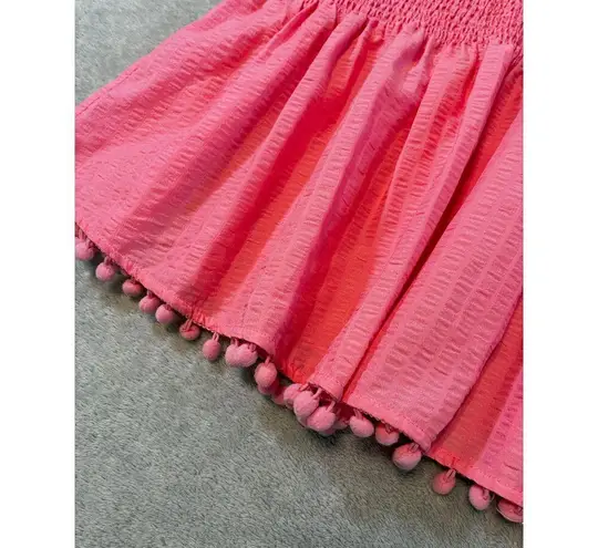 THML Smocked V-Neck Flutter Cap Sleeve Blouse