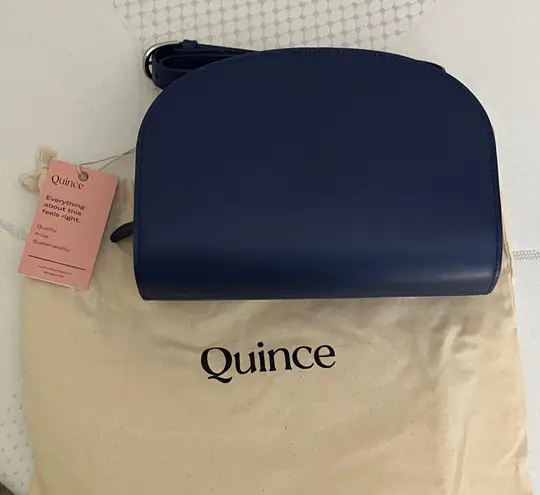 Quince NWT Italian Leather Dome Crossbody Bag in Blue