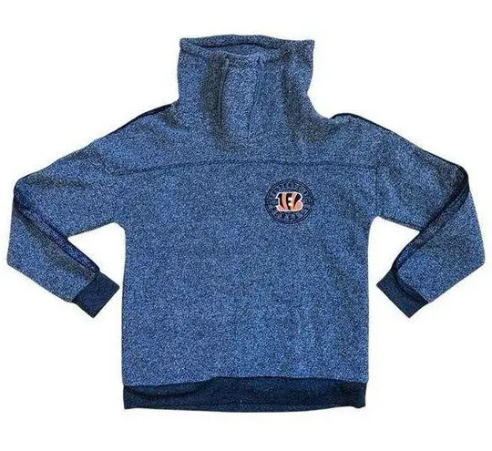 NFL Team Apparel NFL Cincinnati Bengals Women's Long Sleeve Cowl Neck Sweatshirt in Gray, Medium