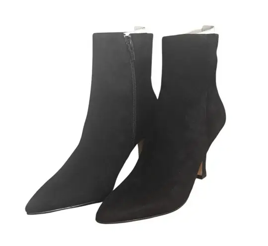 NIB! Lisa Vicky Art Pointed Toe Black Stiletto Heel Suede Bootie