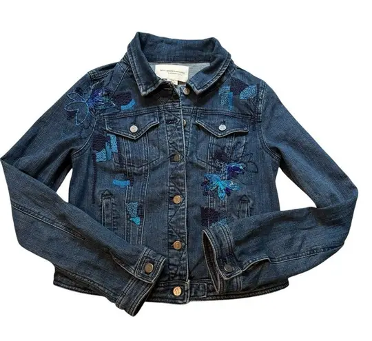 Pilcro and the Letterpress Anthropologie Pilcro Beaded Embroidered Denim Jacket