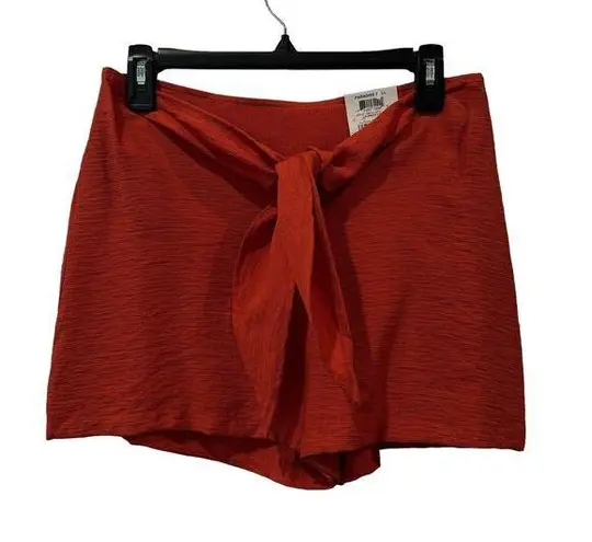 INC SZ 6 Shorts Tie-Front Side Zipper Lightweight Summer Fig Orange New