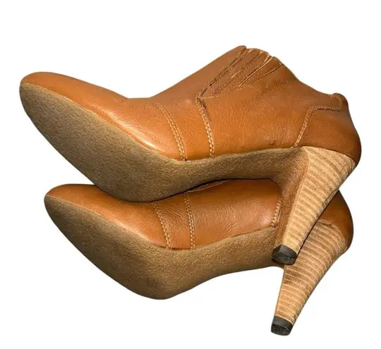 Audrey Brooke Avignon Ankle Boots Women’s 9 Tan Brown Leather Heeled Booties