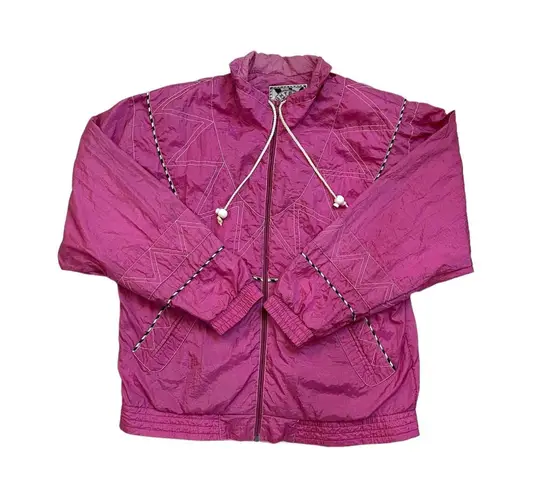 Sunterra Vintage 80s windbreaker pink zip up jacket