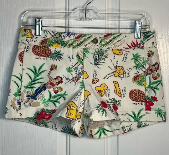 J. Crew Factory Sz 0 Hawaiian Print Shorts Tropical Vacation