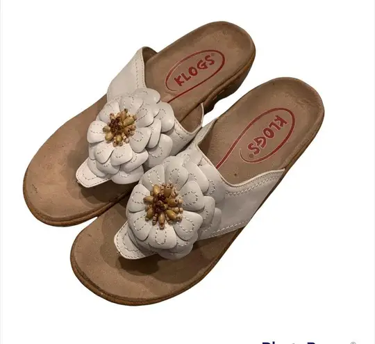 Klogs White Leather Aloha Sandal Size 8