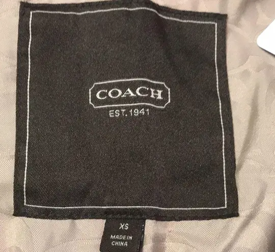 Coach  Button Up Black Trench Coat - Size XS