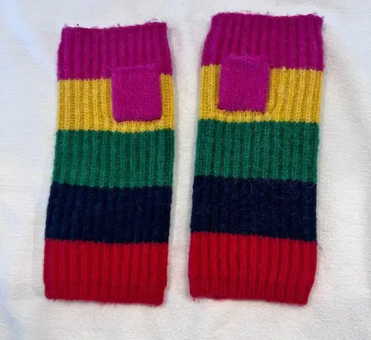 Coach  Colorblock Striped Wool Alpaca Blend Arm Warmers