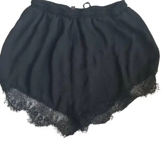 Womens Black Lace Trim Shorts By Pure Hype Size M Size M