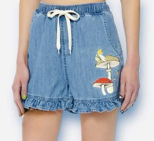 Disney Peter Pan Tinker Bell Denim Ruffle Shorts