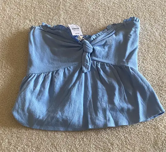 LA Hearts Blue Ruffle Trim Top