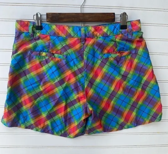 Rainbow plaid Shorts Size 12 Red