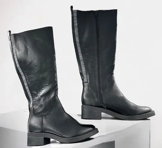 Life Stride NEW Black Faux Leather Low Heel Riding Boots Size 5.5