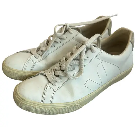 VEJA White Sneakers Tennis Shoes Lace Up Casual Brazil Stitching Size 38 7 US