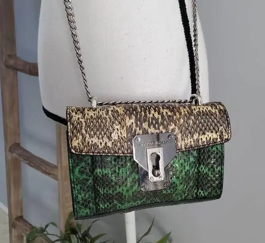 Kenneth Cole  Green Snakeskin Chain Strap Crossbody Shoulder Bag