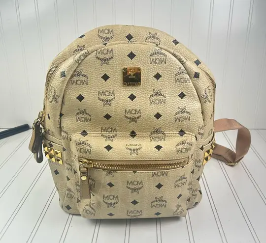 MCM Stark Side Studs Backpack In Visetos