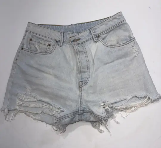 GRLFRND White Helena Shorts Size 26 Distressed Button Fly Super Short n’ Sweet