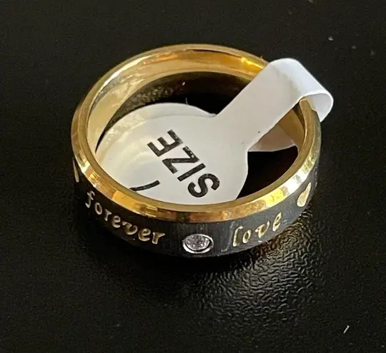 Gold titanium forever love promise ring size 7