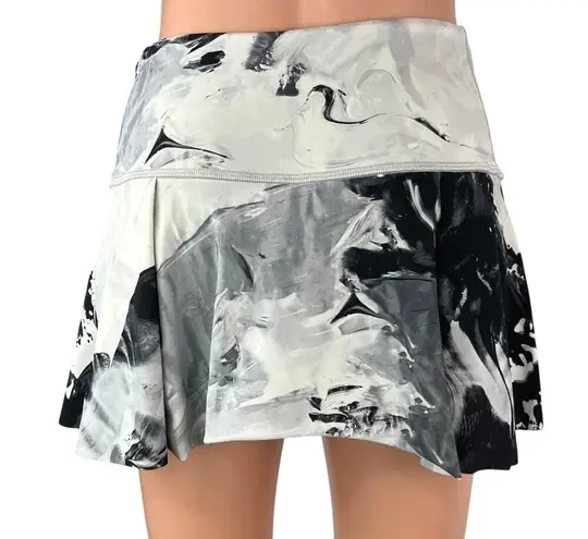 Lululemon Black White Tie Dye Marble Printed Tennis Golf Athletic Skirt Skort S
