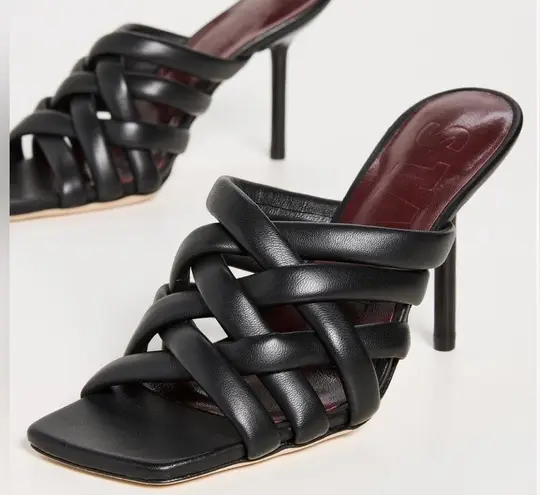 STAUD New Deepwater Square Toe Woven Strappy High Heel Sandals, Black Size 39.5
