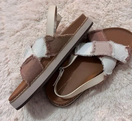 American Eagle  | tan fabric sandals