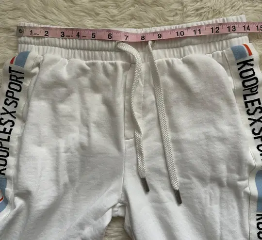 The Kooples Sweatpants x Sport Ecru Joggers Stretch Waist Logo Trim 2