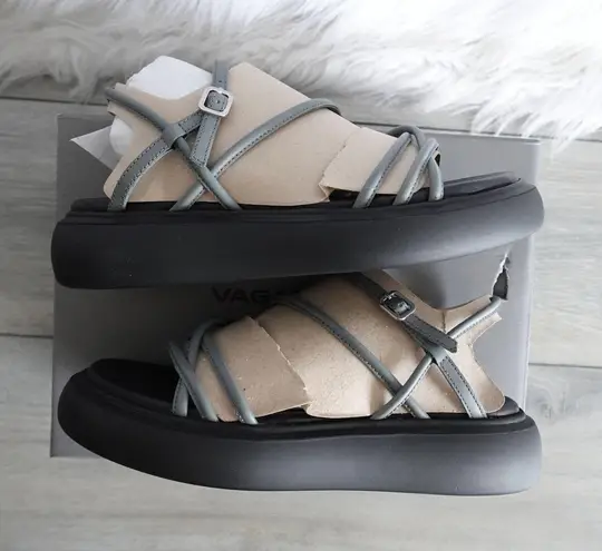 Vagabond Shoemakers Blenda Strappy Platform Sandals in Ash Blue Size 38