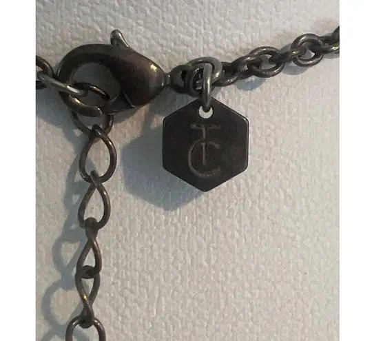 Touchstone Crystal Royal Blue Crystal Necklace Oxidized Silver Adj 16" + 3"