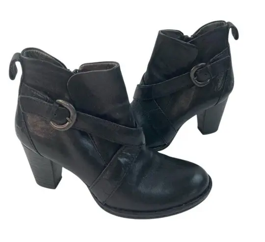 BORN Boots Womens Size 7.5 Black Heeled Strappy Comfort Grunge Whimsigoth Witchy