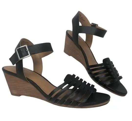 Susina Black Terra Wedge Sandal