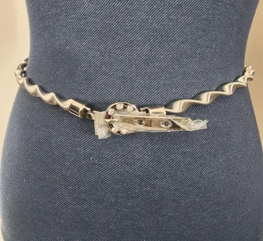 Silver Swirl Spring Stretch Fashion Belt